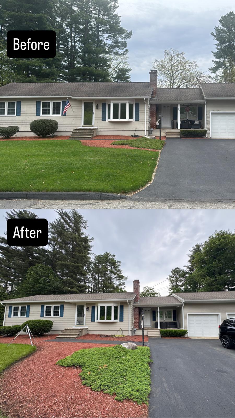 House before and after exterior cleaning