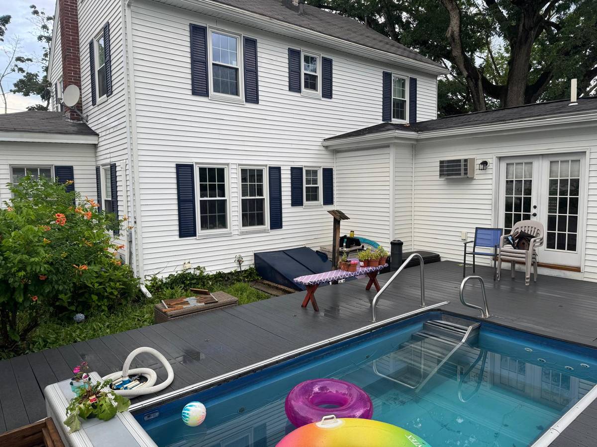 House siding and pool deck